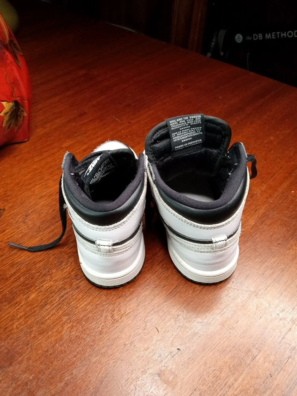 Air Jordan 1 High OG (TD) Kids Size 10C FD1413-010 Black/White Sneakers High Top